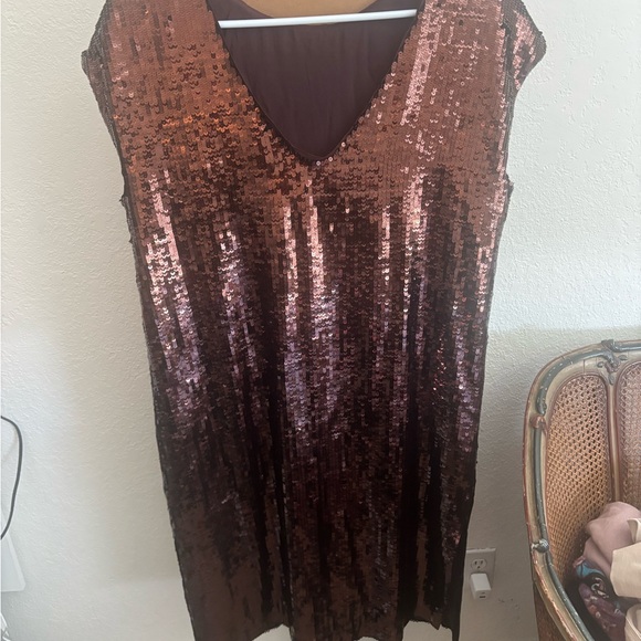 NWT Maeve Bronze Sequin Mini Dress - Picture 2 of 4